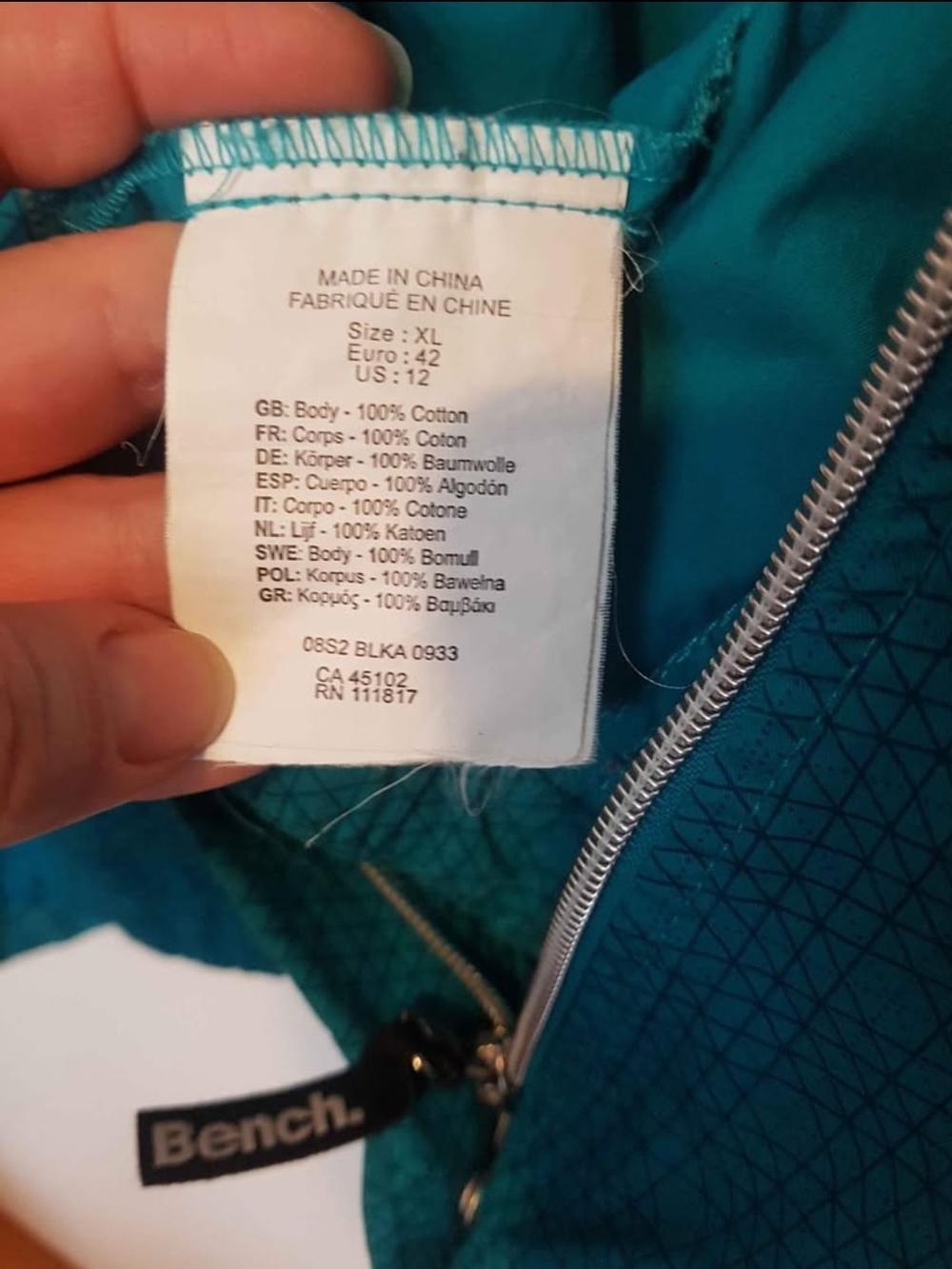 Bench Womens Teal Lightweight Jacket - Picture 6 of 7